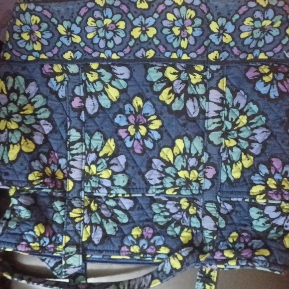 Vera Bradley Glenna tote large shoulder bag indigo pop blue - Picture 3 of 6